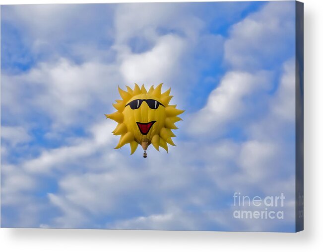 Smile Acrylic Print featuring the photograph Funny Sunny Balloon Fac by Brenda Giasson