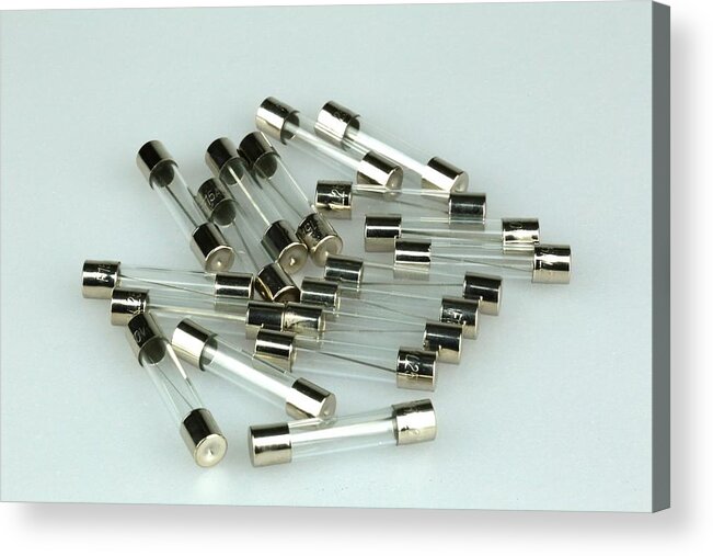 Material Acrylic Print featuring the photograph Fuses for small electronics by Douglas Sacha