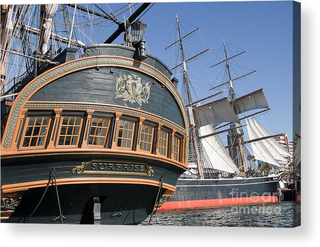 San Diego Acrylic Print featuring the photograph Galleon and Clipper by Brenda Kean