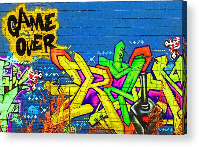 Street Art Acrylic Print featuring the photograph Game Over by JoAnn Lense