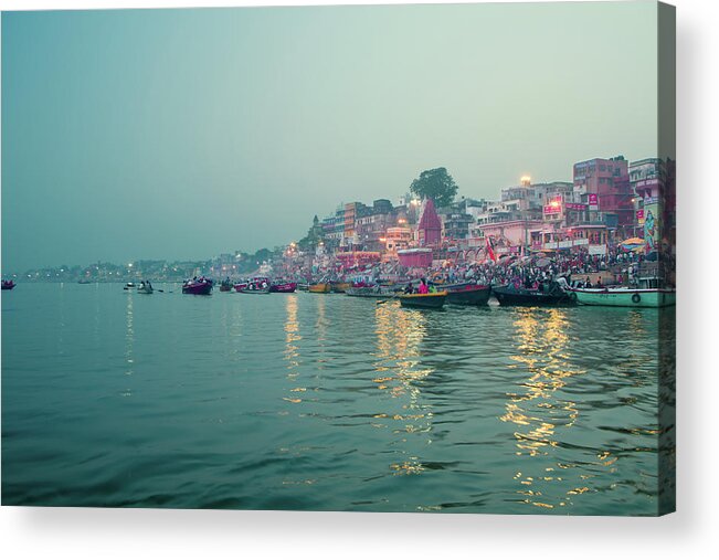 Tranquility Acrylic Print featuring the photograph Ganga River, Varanasi by Enn Li  Photography