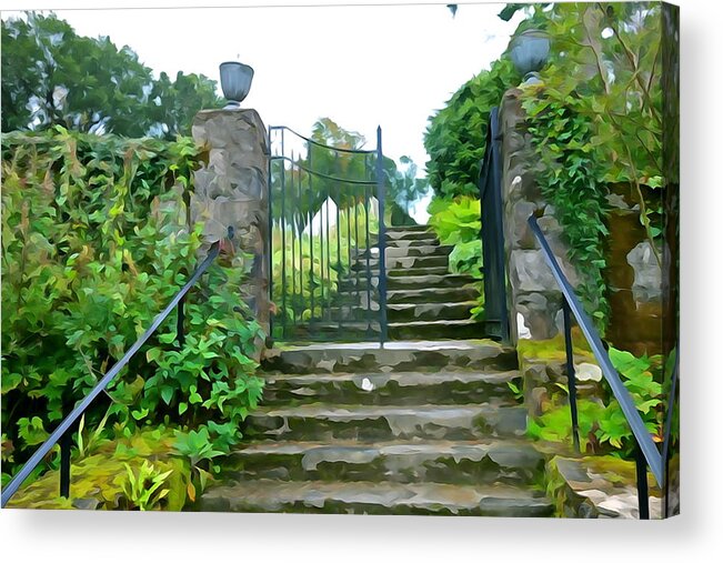 Stone Acrylic Print featuring the photograph Garden Steps by Norma Brock