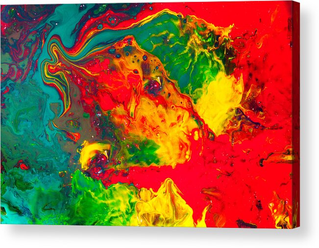 Gecko Acrylic Print featuring the painting Gecko - Colorful Abstract Painting by Modern Abstract