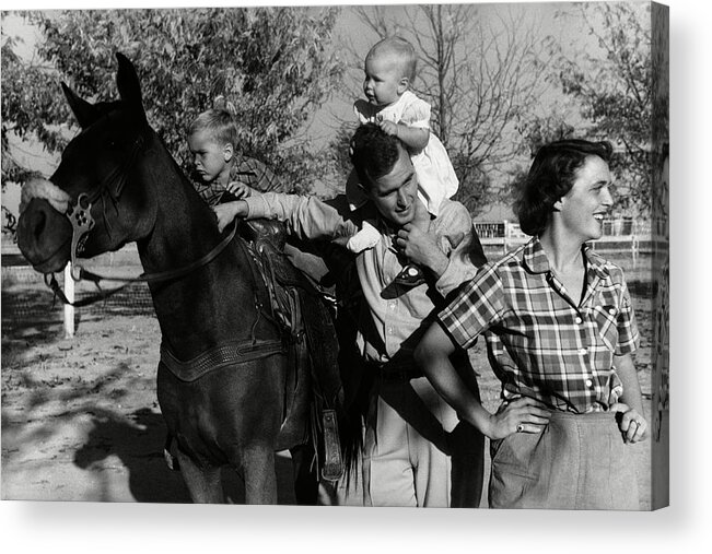 Children Acrylic Print featuring the photograph George H. W. Bush With His Wife by Frances Mclaughlin-Gill