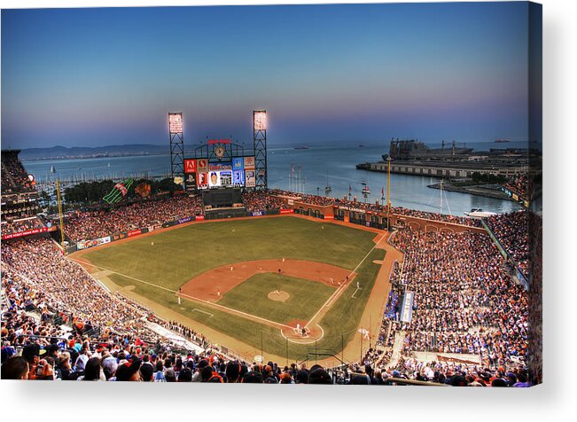 Giants Stadium Acrylic Print featuring the photograph Giants Ballpark at Night by Shawn Everhart