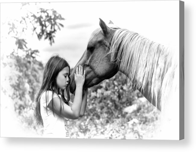 Girls Acrylic Print featuring the photograph Girls and their Horses by Eleanor Abramson