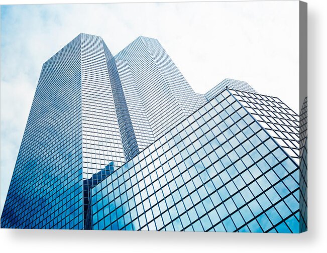 Corporate Business Acrylic Print featuring the photograph Glass And Steel Skyscraper On La by Franckreporter