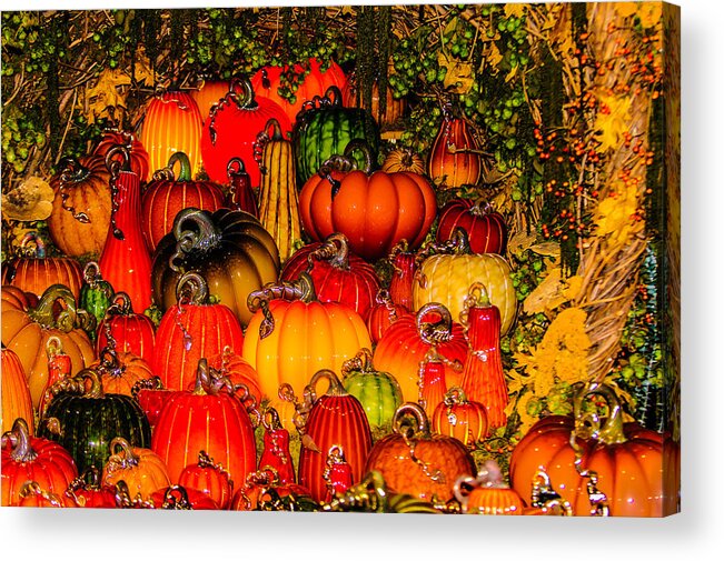 Pumpkins Acrylic Print featuring the photograph Glass Pumpkins by Louis Dallara
