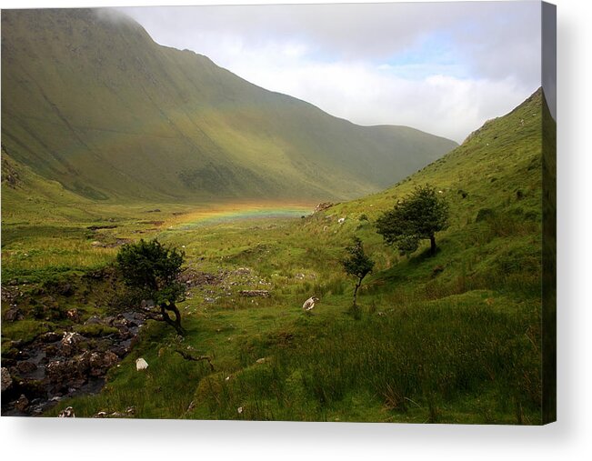 Dingle Peninsula Acrylic Print featuring the photograph Glenahoo Rainbow Blanket by Mark Callanan