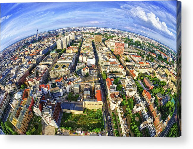 Curve Acrylic Print featuring the photograph Global View On Berlin by Juergen Sack