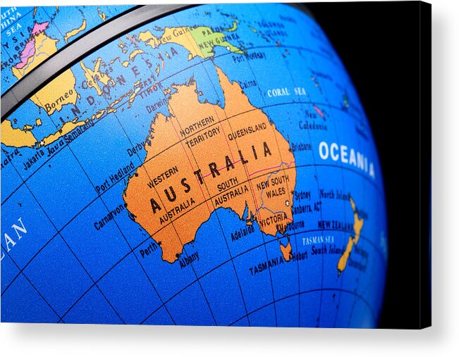 Globe Acrylic Print featuring the photograph Globe Australia by Samxmeg