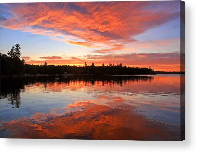 Sunrise Acrylic Print featuring the photograph Glorious Sunrise at the Lake by Barbara West