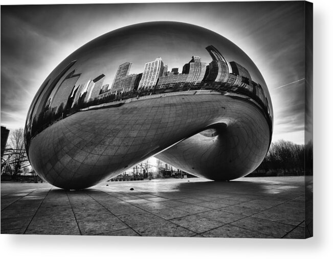 Chicago Cloud Gate Acrylic Print featuring the photograph Glowing Bean by Sebastian Musial