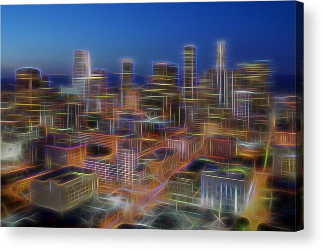 Glowing Acrylic Print featuring the photograph Glowing City by Kelley King