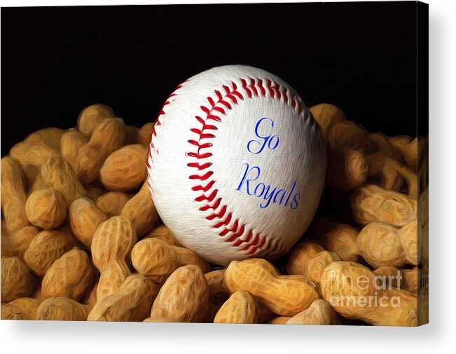 Baseball Acrylic Print featuring the mixed media Go Royals by Andee Design