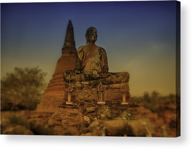 Spirituality Acrylic Print featuring the photograph Golden Ayuthaya by David Longstreath