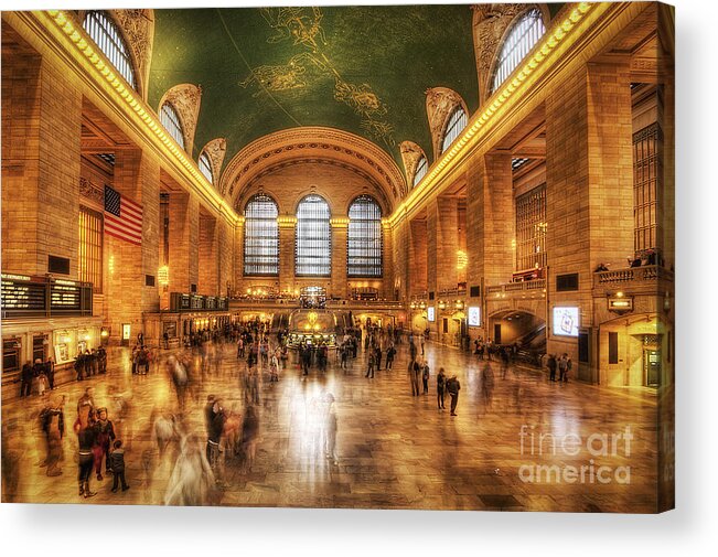 Art Acrylic Print featuring the photograph Golden Grand Central by Yhun Suarez