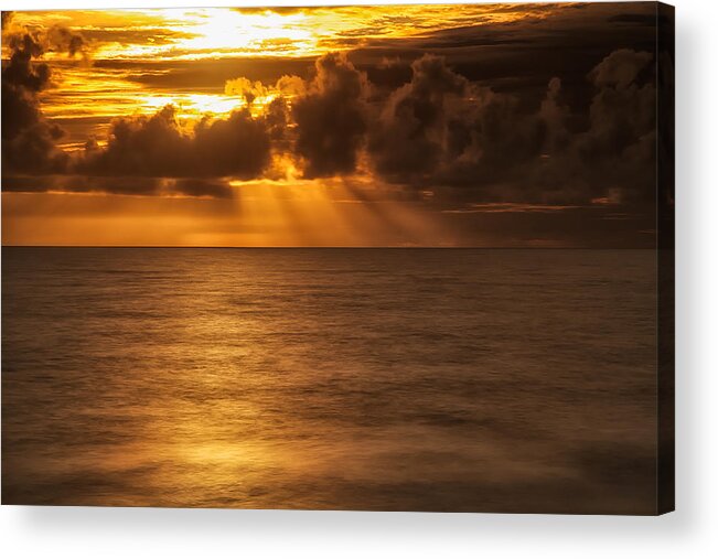 Sunrise Acrylic Print featuring the photograph Golden Rays on the Sea by Mark Steven Houser