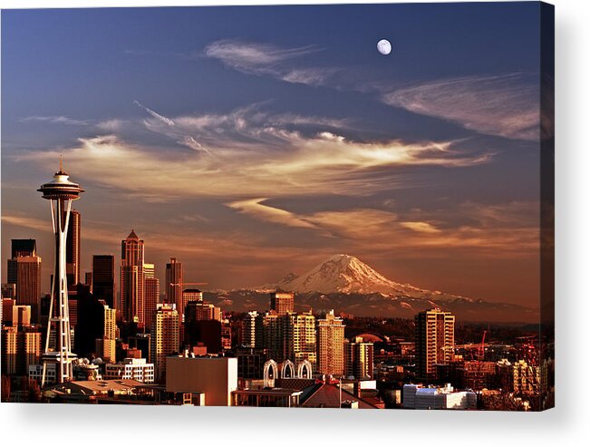 Seattle Acrylic Print featuring the photograph Golden Seattle by Darren White