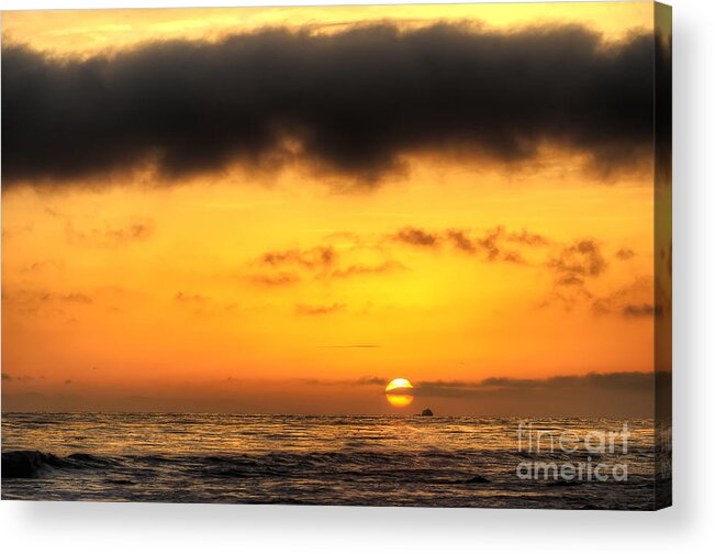 Golden Acrylic Print featuring the photograph Golden Sunset by Eddie Yerkish