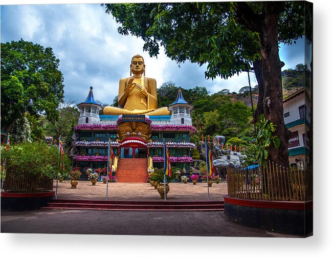 Sri Lanka Acrylic Print featuring the photograph Golden Temple in Dambulla 2. Sri Lanka by Jenny Rainbow