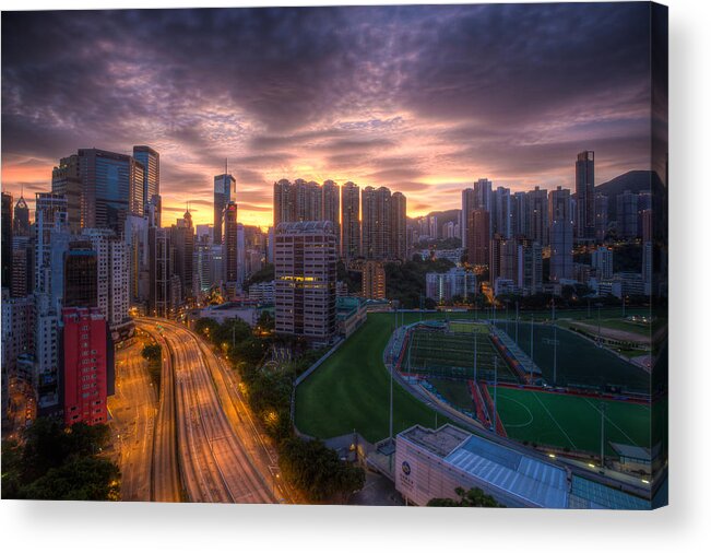 Hong Kong Acrylic Print featuring the photograph Good Morning Hong Kong by Mike Lee