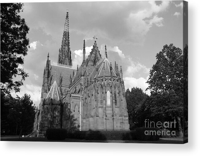 Gothic Church In Black And White Acrylic Print featuring the photograph Gothic Church In Black and White by John Telfer