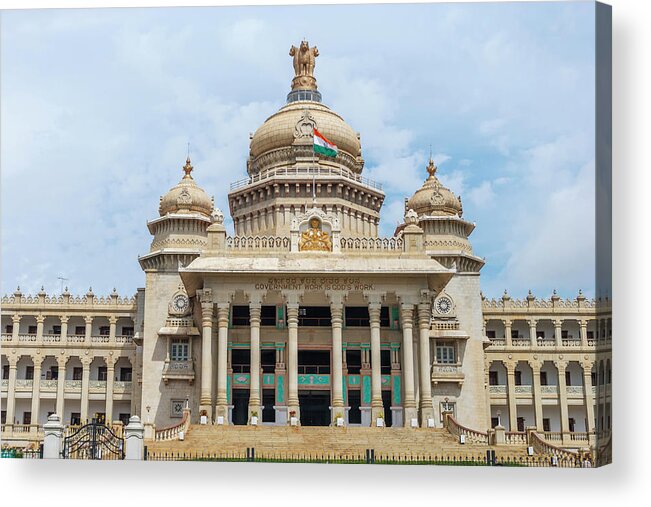 Ali Kabas Acrylic Print featuring the photograph Government Building, Southern India by Ali Kabas