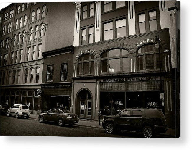 City Acrylic Print featuring the photograph Grand Rapids 26 Sepia by Scott Hovind