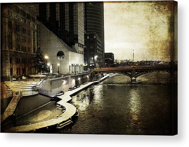 Evie Acrylic Print featuring the photograph Grand Rapids Grand River by Evie Carrier