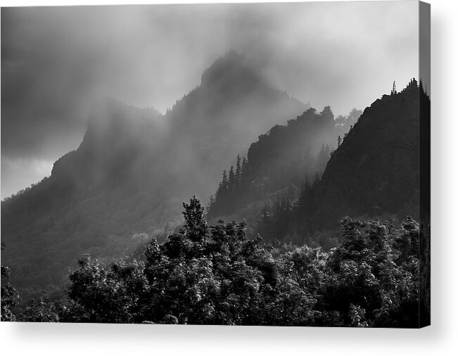 Grandfather Mountain Acrylic Print featuring the photograph Grandfather in the Mist by Mark Steven Houser