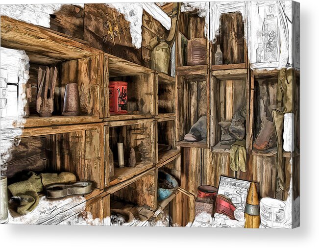 Grampas Shed Acrylic Print featuring the painting Grandpa's Shed by David Wagner