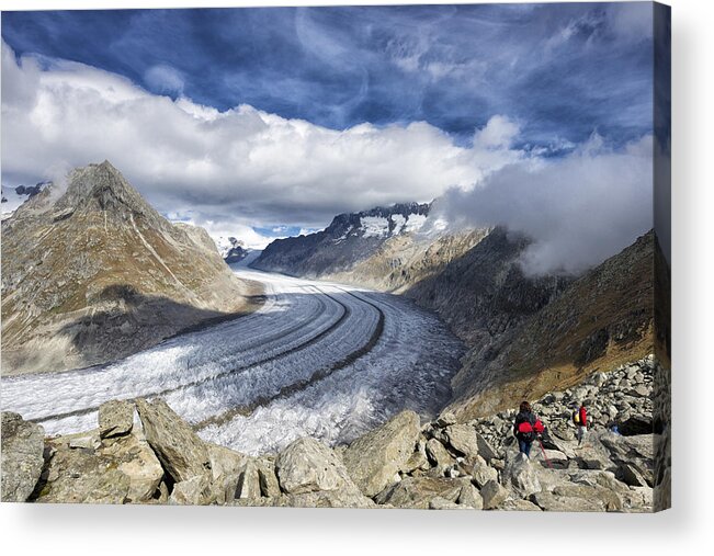 Aletsch Glacier Acrylic Print featuring the photograph Great Aletsch Glacier Swiss Alps Switzerland Europe by Matthias Hauser