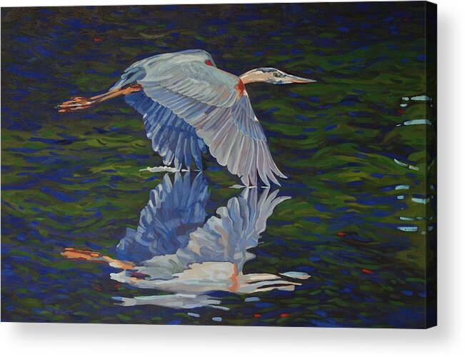 Chadwick Acrylic Print featuring the painting Great Blue Reflections by Phil Chadwick