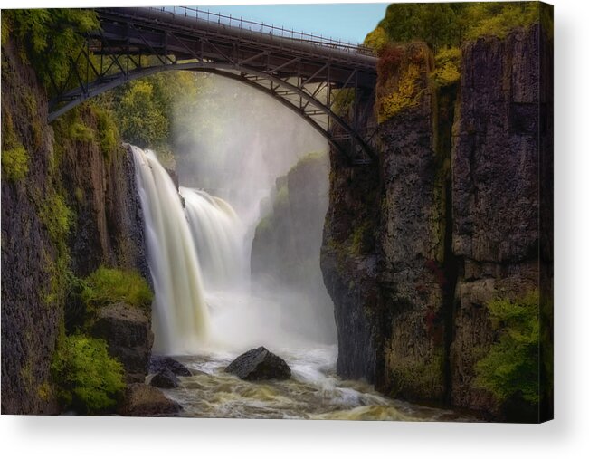 Paterson Great Falls National Historical Park Acrylic Print featuring the photograph Great Falls Mist by Susan Candelario