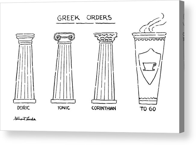 
Greek Orders.title.drawing Of 4 Columns: Doric Acrylic Print featuring the drawing Greek Orders by Stuart Leeds