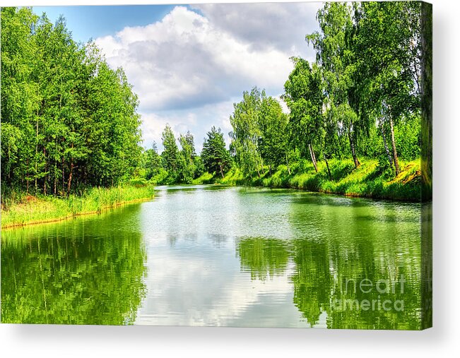 Green Nature Acrylic Print featuring the photograph Green nature by Boon Mee