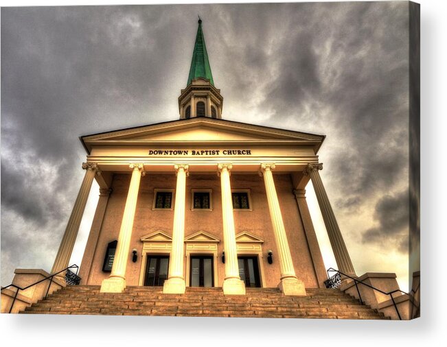 Carol R Motnoya Acrylic Print featuring the photograph Greenville First Baptist Church by Carol Montoya