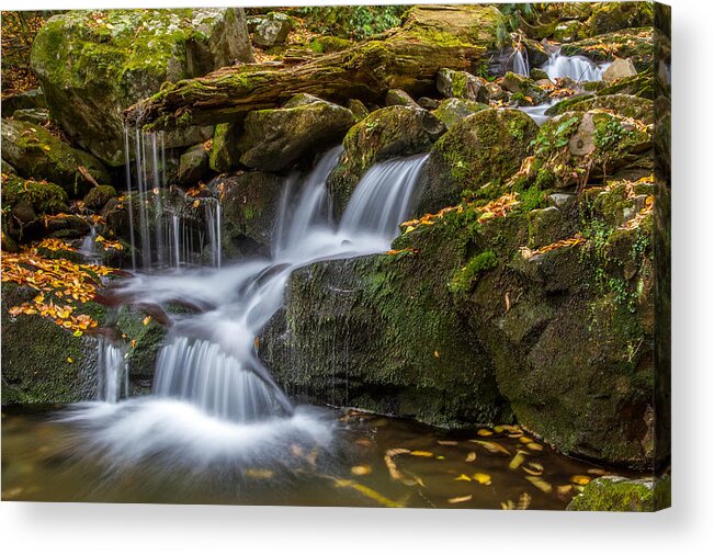 Tennessee Acrylic Print featuring the photograph Grotto Falls Great Smoky Mountains Tennessee by Pierre Leclerc Photography