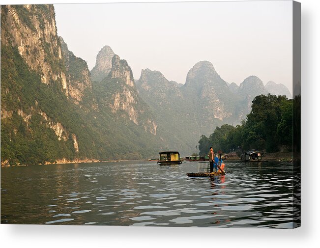 Asia Acrylic Print featuring the photograph Guilin Mountains China by Marek Poplawski