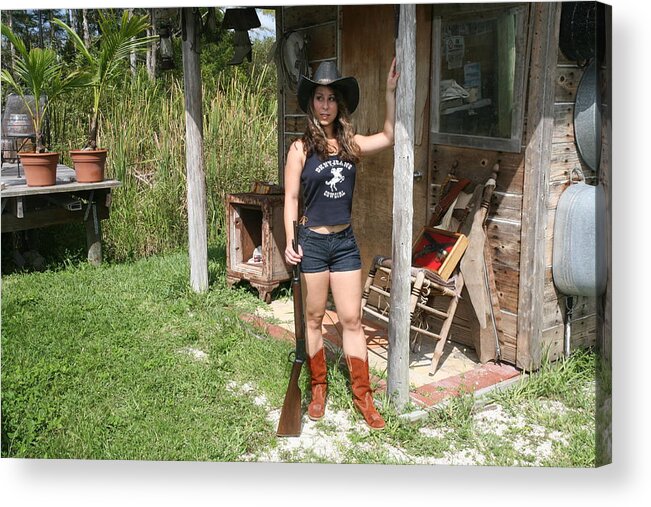 Lucky Cole Biker Outpost Acrylic Print featuring the photograph Gun Smoke and Lead 006 by Lucky Cole