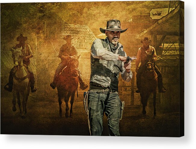 Cowboys Acrylic Print featuring the photograph Gunfight at the OK Corral by Brian Tarr