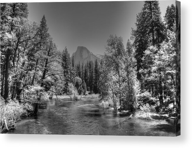 Half Dome Acrylic Print featuring the photograph Half Dome and The Merced River - Yosemite National Park - California by Bruce Friedman