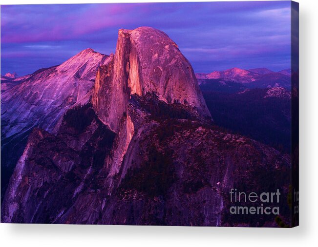 Half Dome Acrylic Print featuring the photograph Half Dome Glow by Adam Jewell