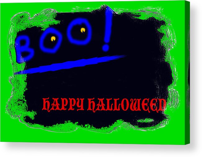 Halloween Acrylic Print featuring the digital art Halloween Boo by Christopher Rowlands