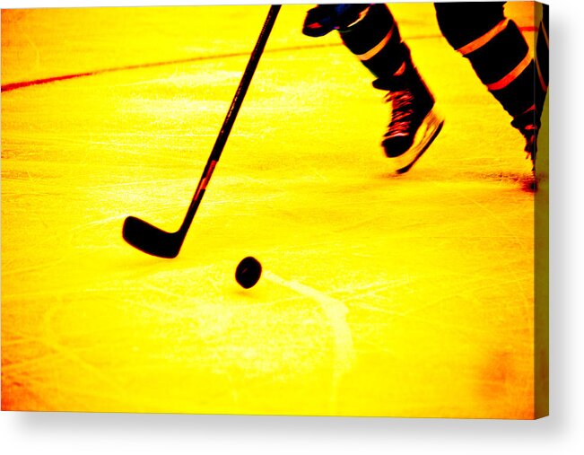 Hockey Acrylic Print featuring the photograph Handling It by Karol Livote