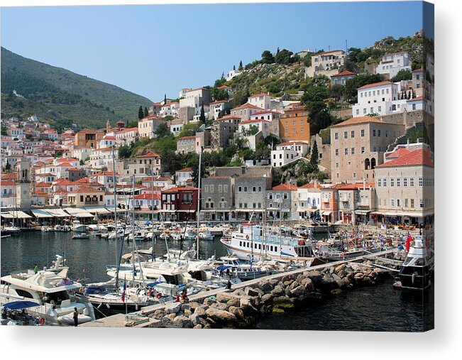 3086 Acrylic Print featuring the photograph Harbor of Hydra by Gordon Elwell