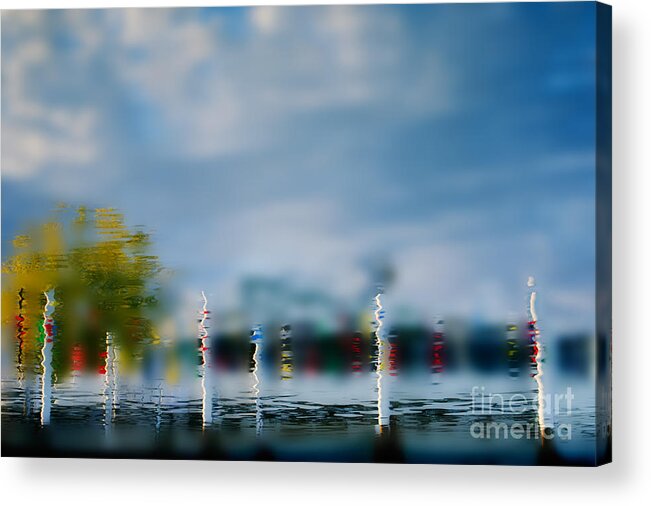 Boat Acrylic Print featuring the photograph Harbor Reflections by Michael Arend