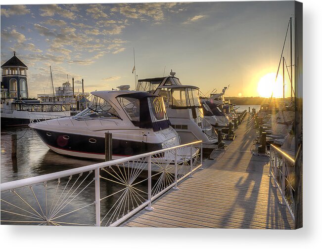 Harbor Acrylic Print featuring the photograph Harbor Sunrise by Michael Donahue