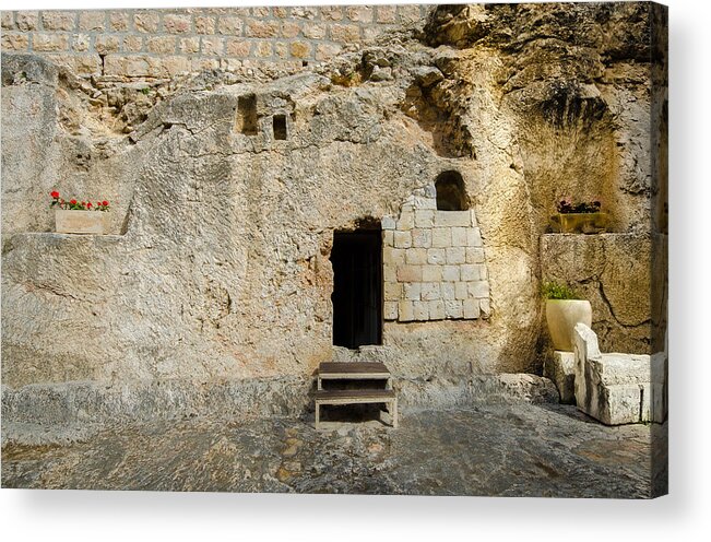 Garden Tomb Acrylic Print featuring the photograph He is Risen by David Morefield